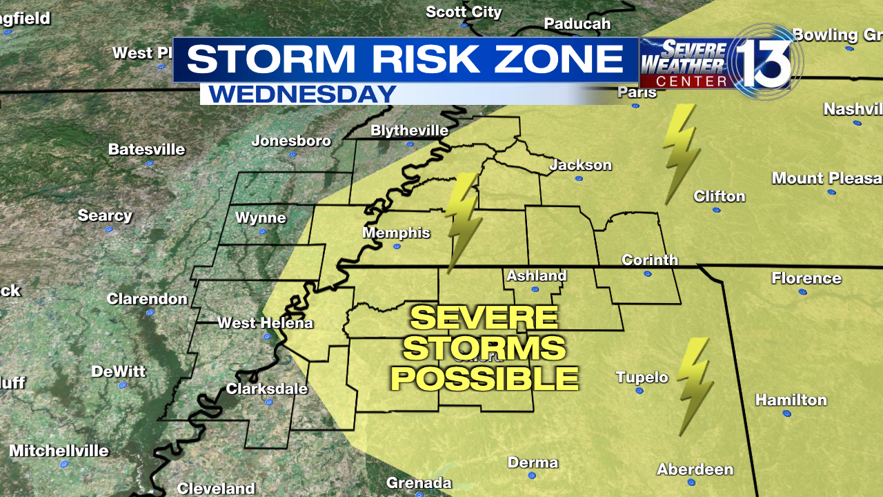 Storm danger area Wednesday